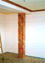 Iluzivní malba rohové lišty a opěrného sloupu na sádrokarton